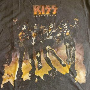 KISS Destroyer Classic Black T-shirt Womens S No Tag see measurements